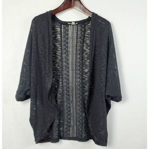 John Paul Richards Medium Black Open Front Cardigan Sweater